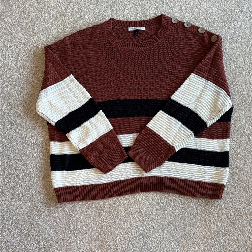NWOT Textured Knit Sweater in Rust